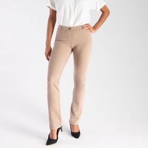 NWT Betabrand Straight Leg Dress Yoga Pant Tan Khaki XL